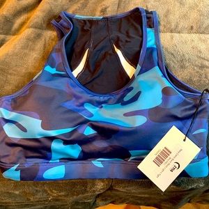 Zyia Navy Camo Mesh back sports bra